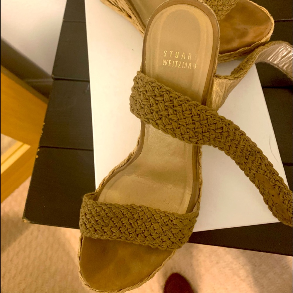 Stuart Weitzman Braided Accents Espadrille Sandal